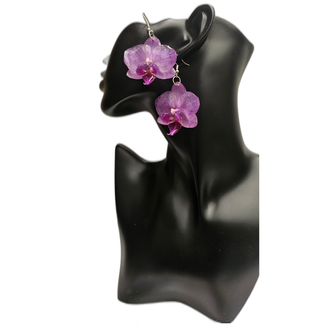 Colección Orquídea Ixya: Set de Dije y Aretes Artesanales (Incluye Cadena de Plata 925) - Image 3