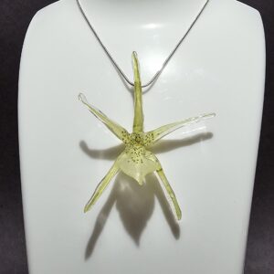 Dije de Orquídea Brassia Verrucosa (Incluye Cadena de Plata 925)