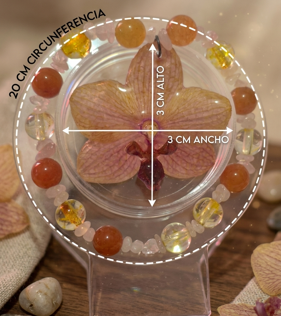Pulsera de Orquídea Natural en Resina y Plata | Ixya - Image 2