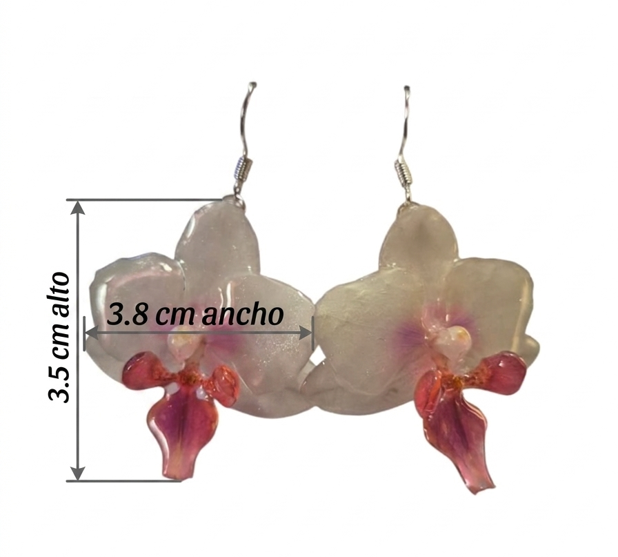 Colección Orquídea Ixya: Set de Dije y Aretes Artesanales (Incluye Cadena de Plata 925) - Image 4