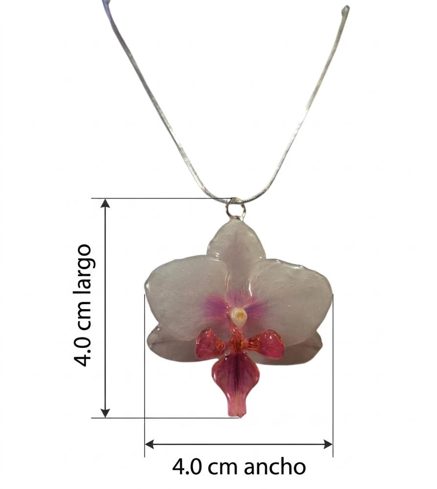 Colección Orquídea Ixya: Set de Dije y Aretes Artesanales (Incluye Cadena de Plata 925) - Image 3
