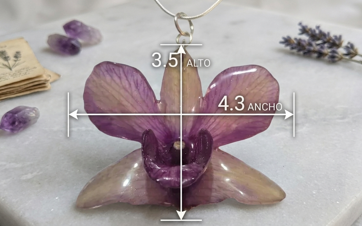 Dije de Orquídea (Incluye Cadena de Plata 925) - Image 2