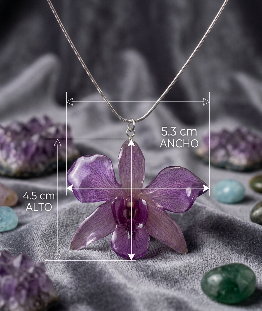 Dije de Orquídea (Incluye Cadena de Plata 925) - Image 3