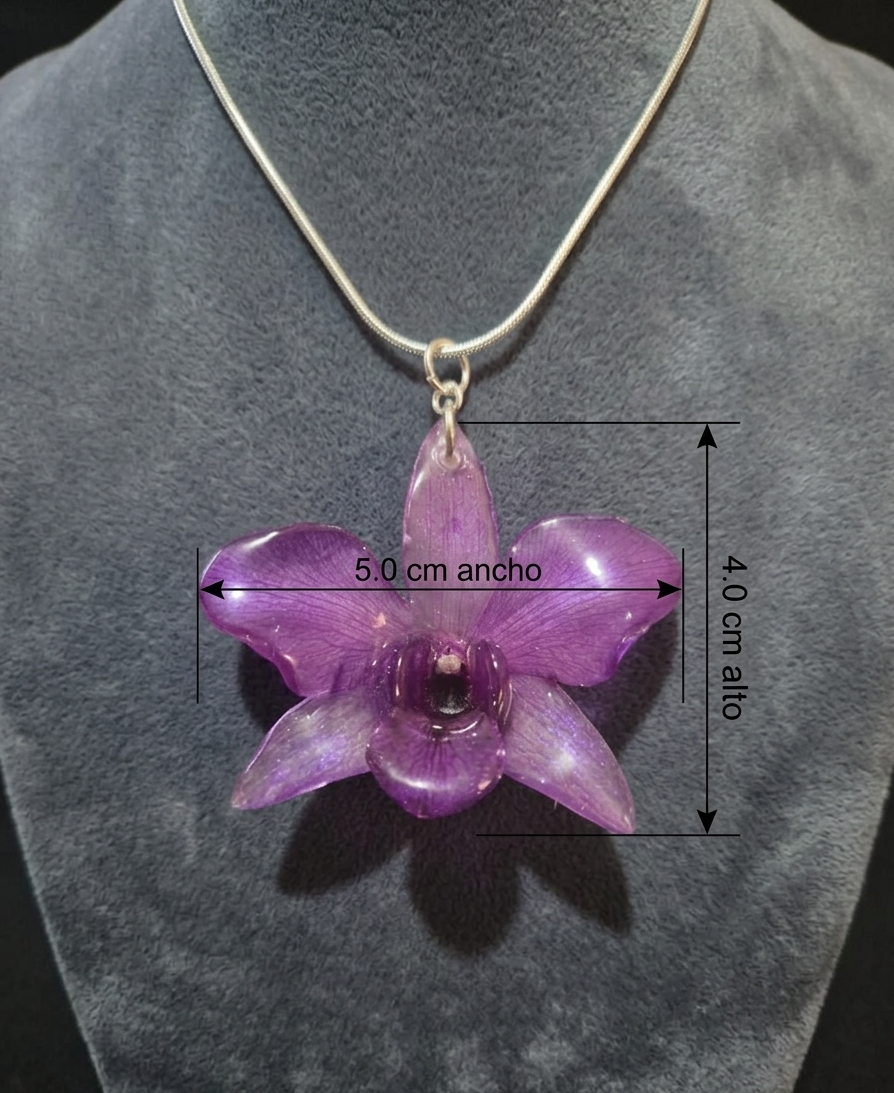 Dije de Orquídea (Incluye Cadena de Plata 925) - Image 3