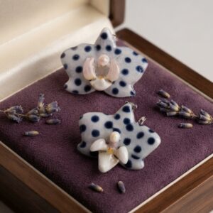Aretes de Orquídea Natural en Resina y Plata | Ixya