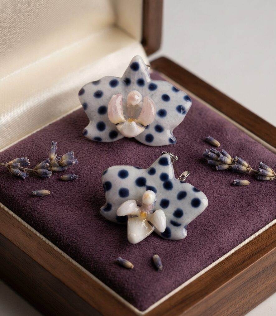 Aretes de Orquídea Natural en Resina y Plata | Ixya